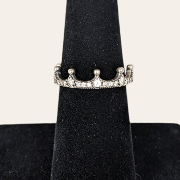 Pandora 925 Sparkling Crown Ring (sz 54/6.5) - Picture 1 of 11